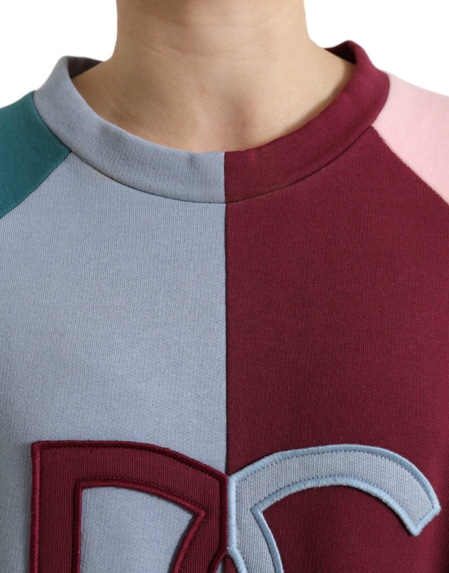 Dolce & Gabbana Elegant Multicolor Crew Neck Cotton Sweater