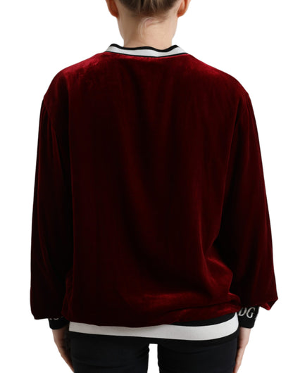 Dolce & Gabbana Elegant Bordeaux Silk-Blend Sweater