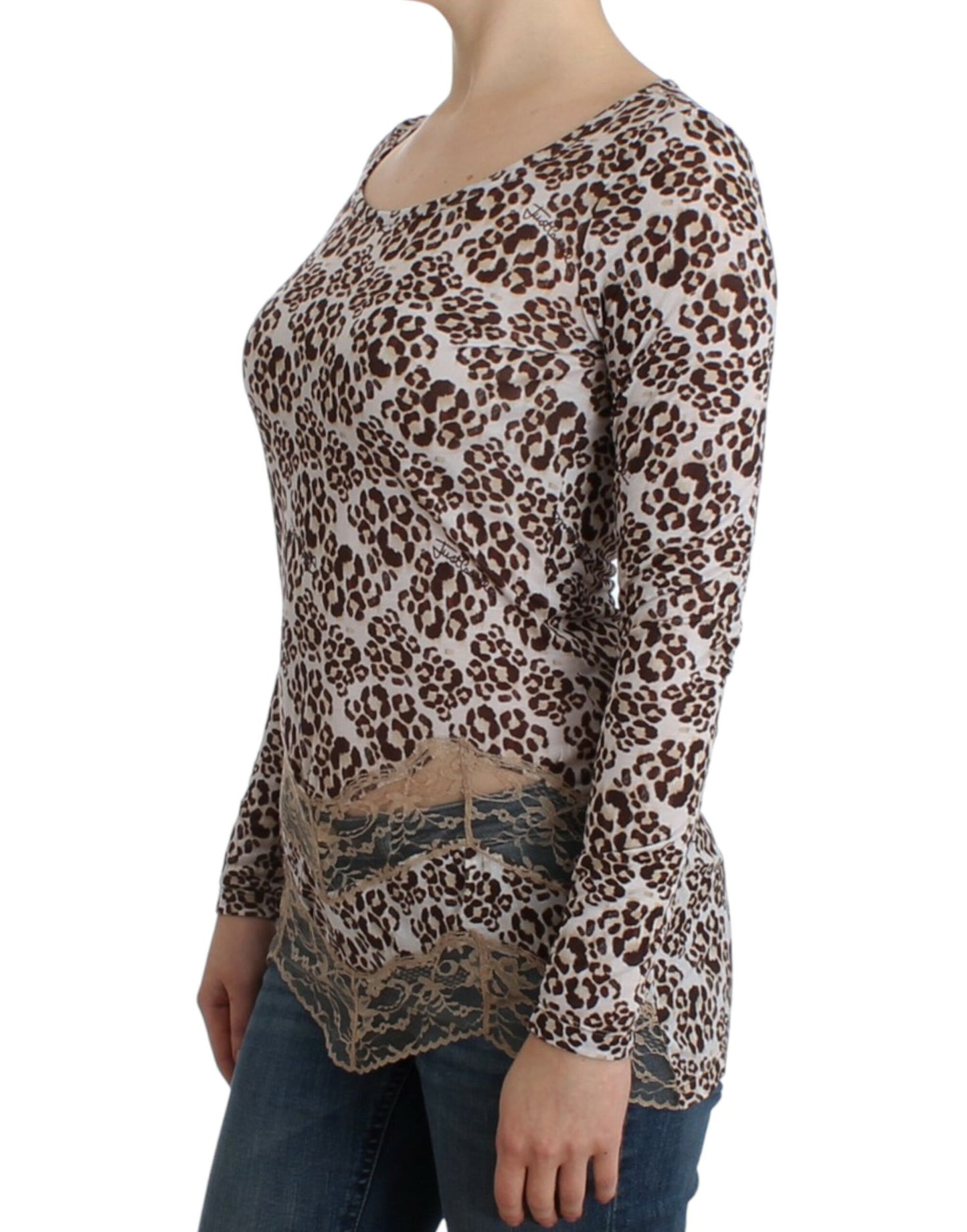 Cavalli Elegant Floral Lace Longsleeve Top