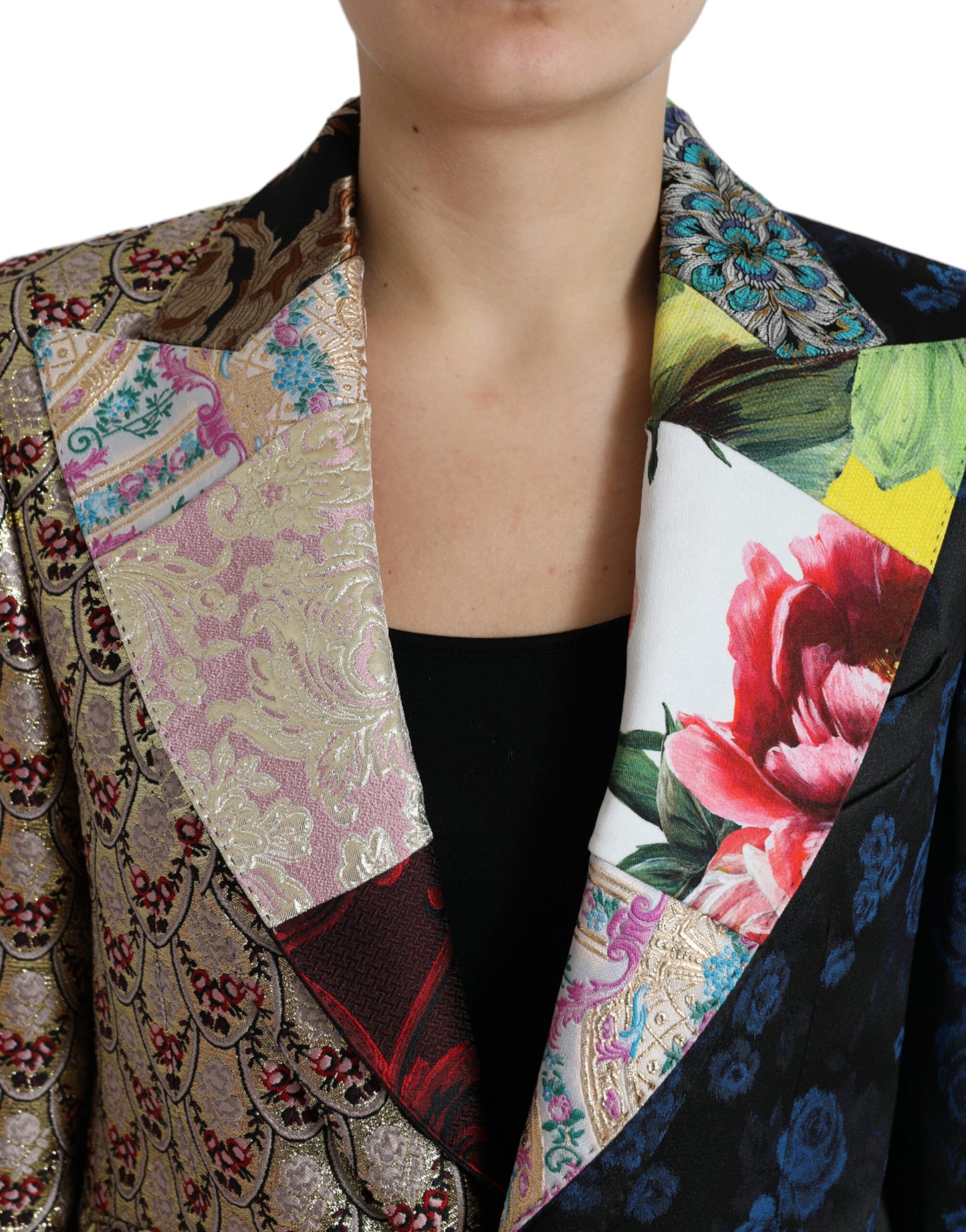 Dolce & Gabbana Elegant Multicolor Patchwork Blazer