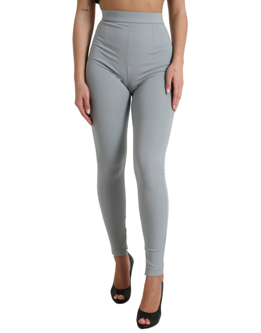 Dolce & Gabbana Elegant High Waist Leggings in Gray