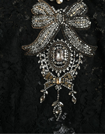 Dolce & Gabbana Elegant Crystal-Embellished Sheath Dress