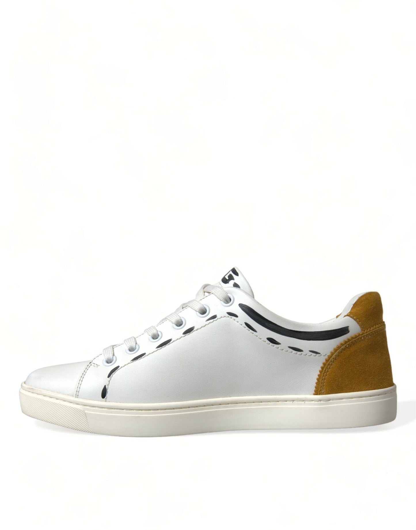 Dolce & Gabbana Sleek White Low Top Leather Sneakers