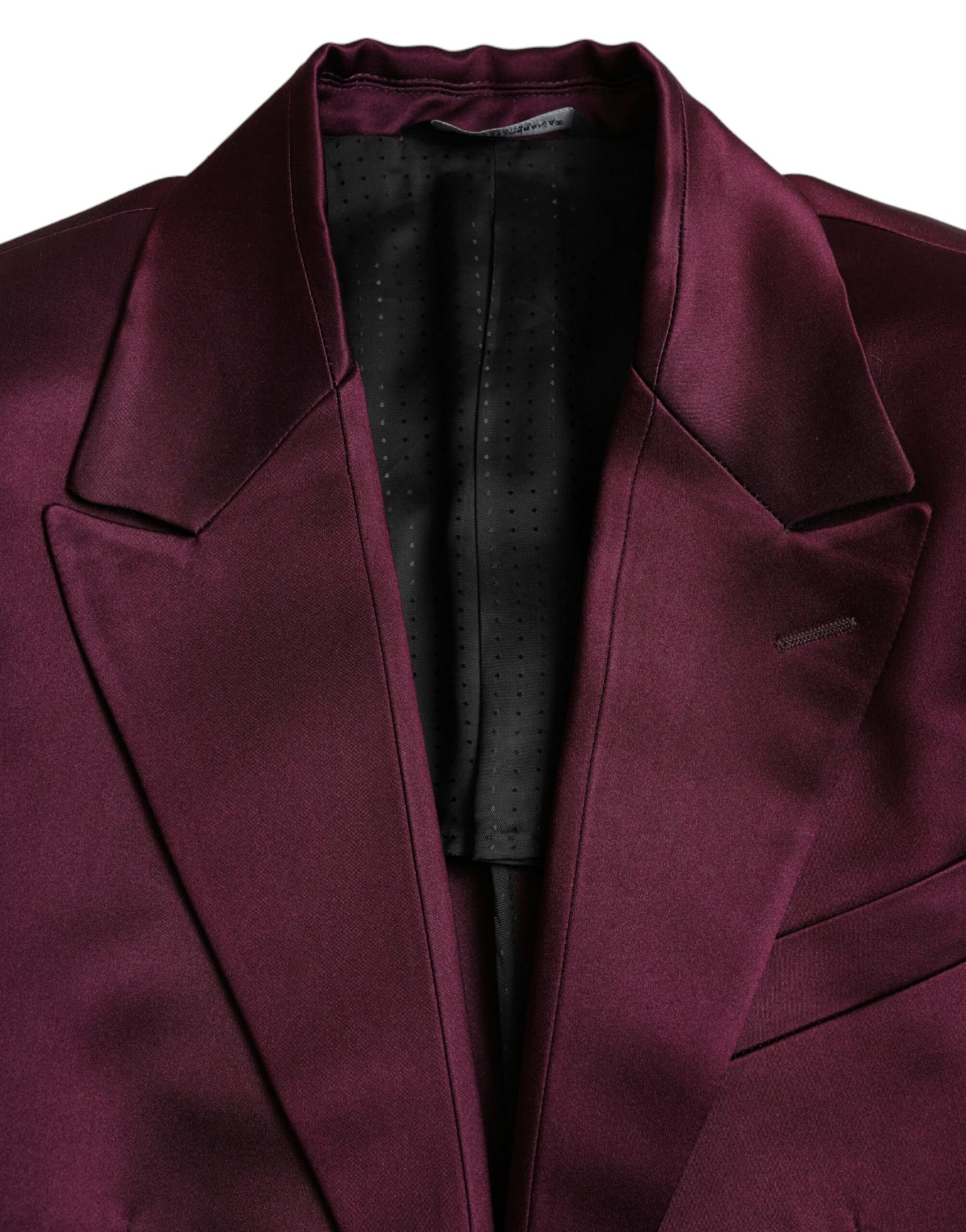 Dolce & Gabbana Maroon Silk Single Breasted Coat Blazer