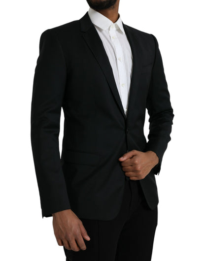 Dolce & Gabbana Black Wool MARTINI Single Breasted Blazer