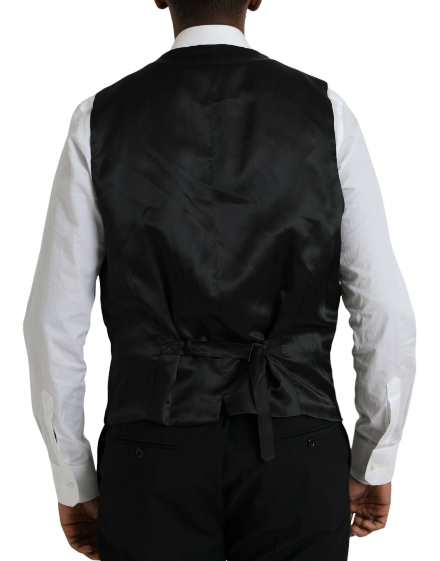 Dolce & Gabbana Black Polyester STAFF Formal 3 Piece Suit