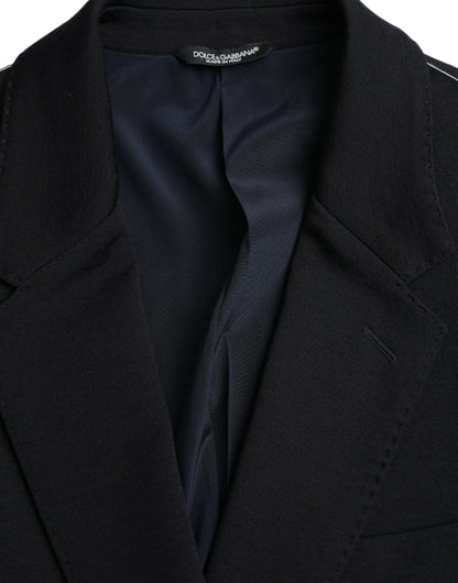 Dolce & Gabbana Black Wool Single Breasted Coat Blazer