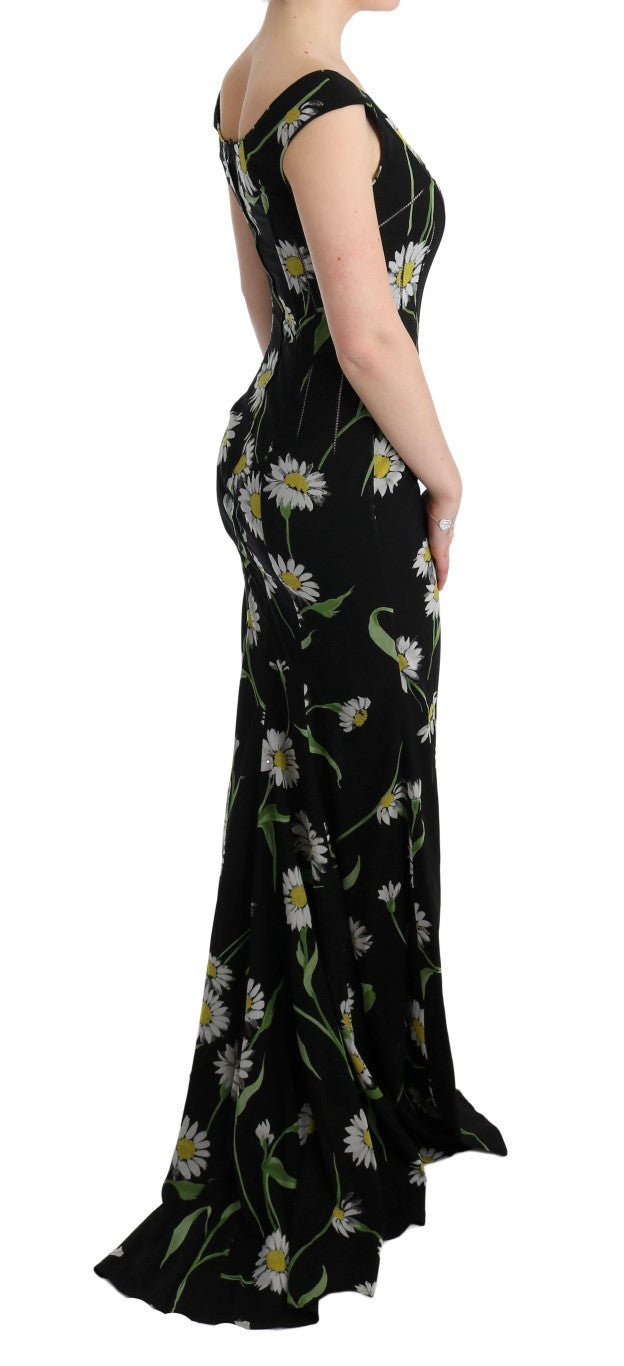 Dolce & Gabbana Sunflower Print Full Length Sheath Dress