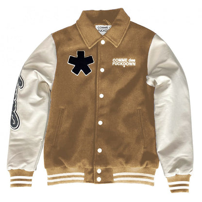 Comme Des Fuckdown Chic Cotton and Faux Leather Bomber Jacket