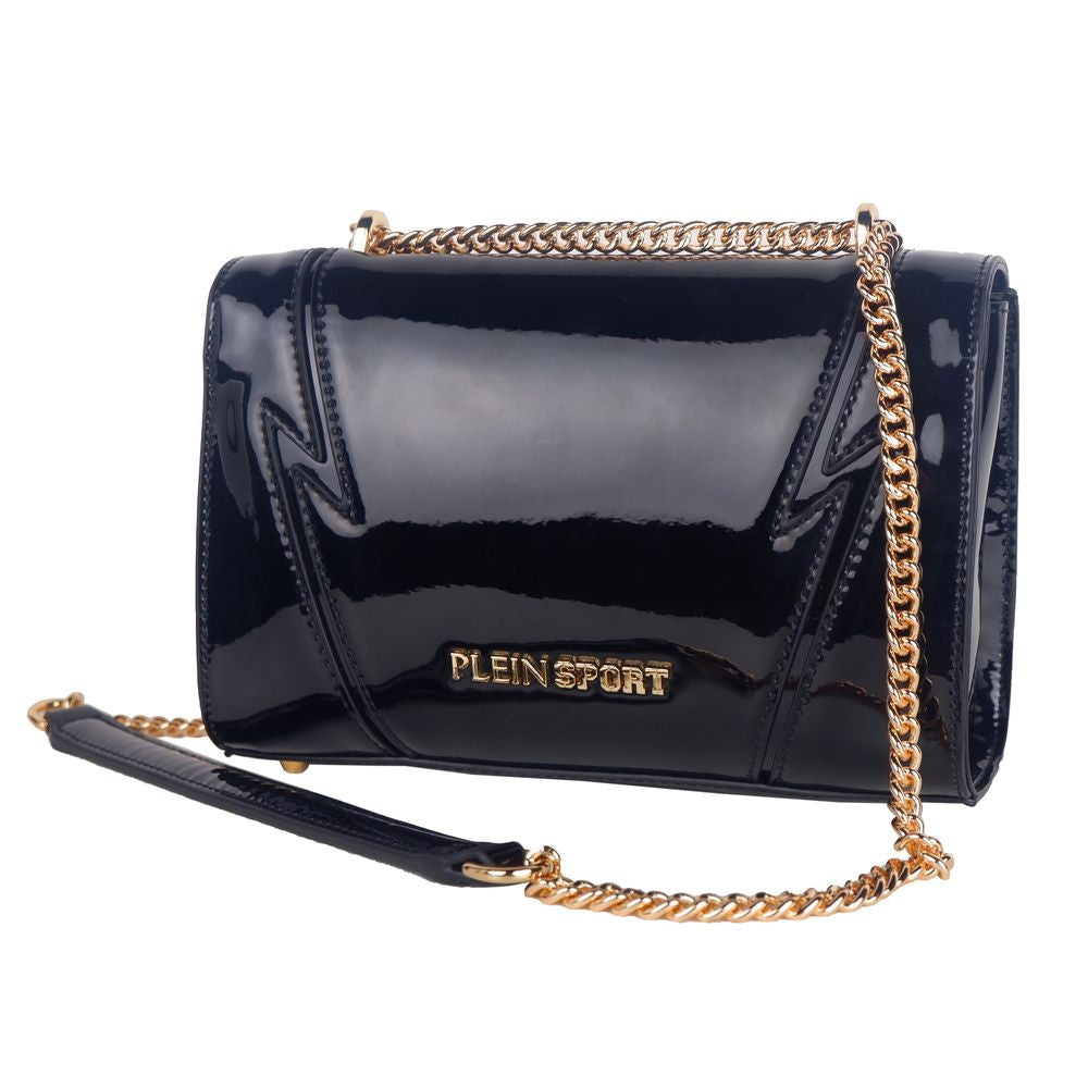 Plein Sport Chic Patent Effect Chain Shoulder Bag