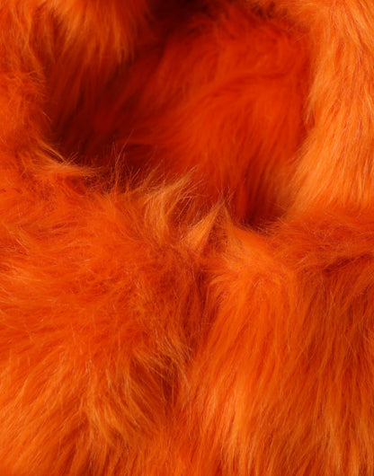 Dolce & Gabbana Orange Faux Fur Whole Head Wrap Hat