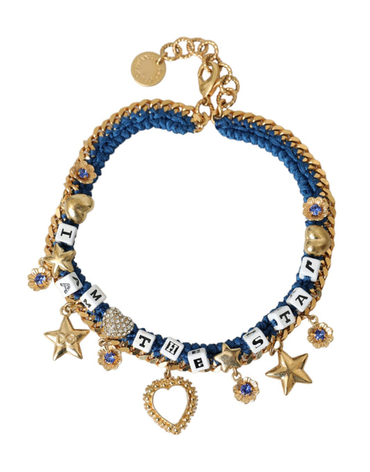 Dolce & Gabbana Gold Tone Brass Chain Iam The Star Bracelet