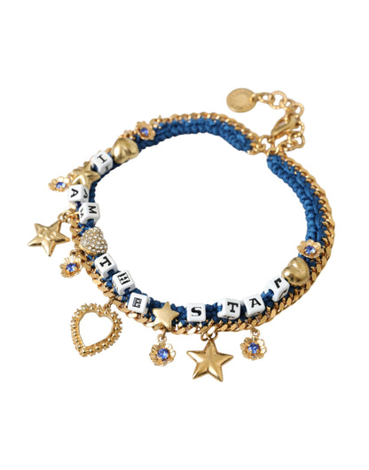 Dolce & Gabbana Gold Tone Brass Chain Iam The Star Bracelet