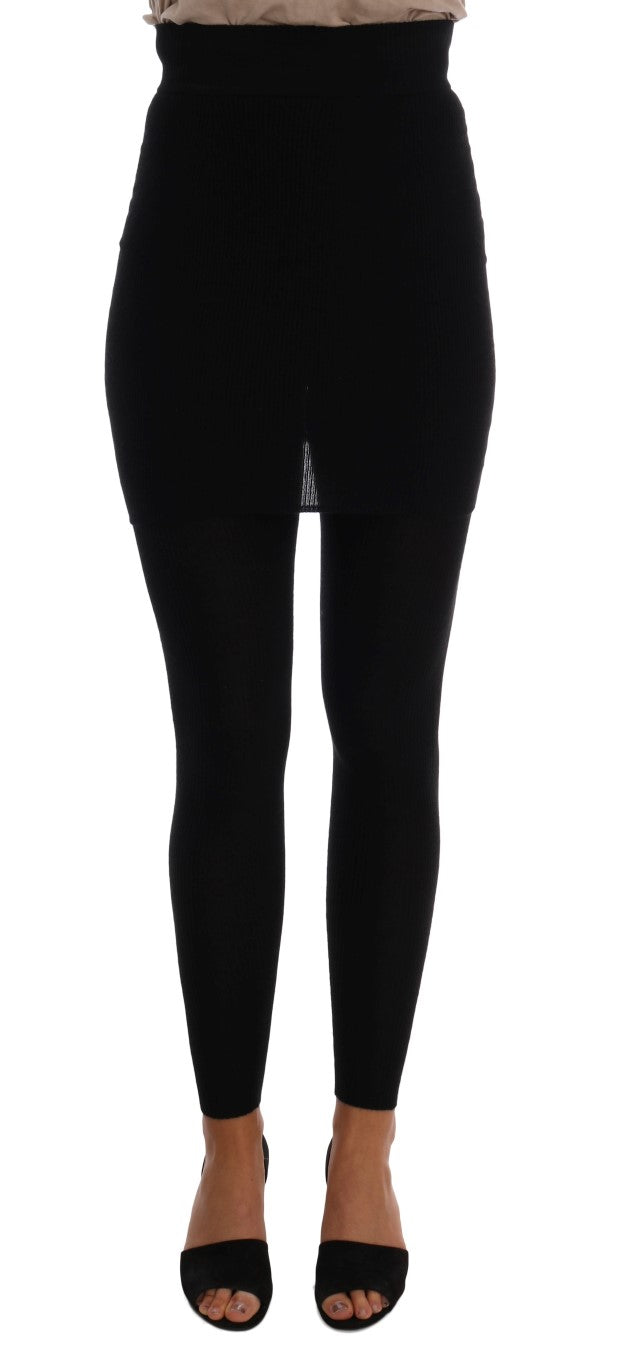 Dolce & Gabbana Elegant Black Cashmere Silk Stretch Pants