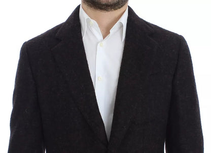 Dolce & Gabbana Bordeaux Alpaca Two Button Jacket Blazer