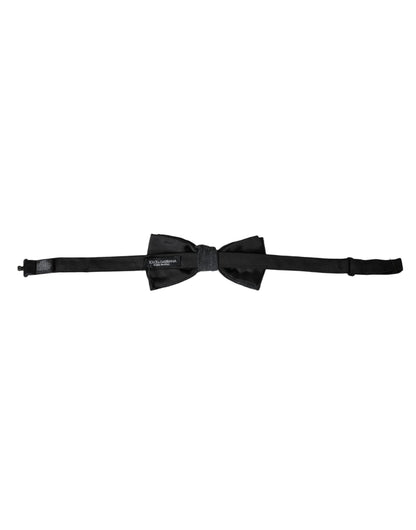 Dolce & Gabbana Dark Gray Silk Adjustable Neck Men Bow Tie