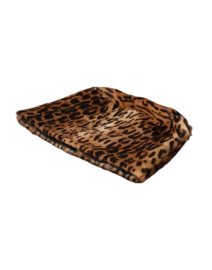 Dolce & Gabbana Brown Leopard Fur Women Bucket Hat