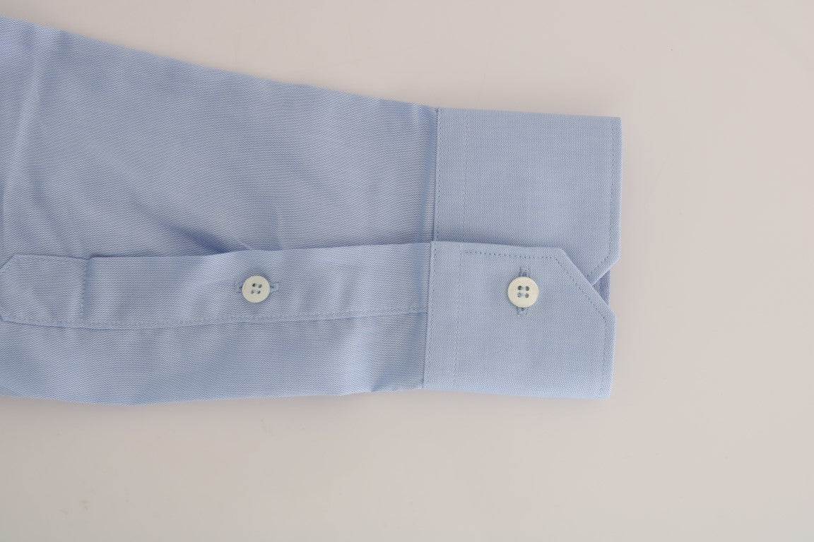 Cavalli Light Blue Cotton Dress Shirt