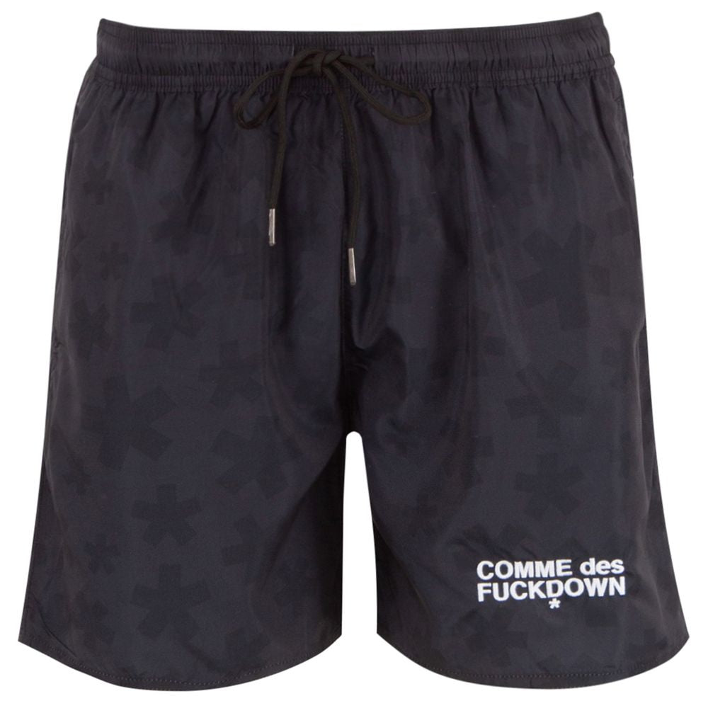 Comme Des Fuckdown Black Polyester Men's Swimwear Shorts