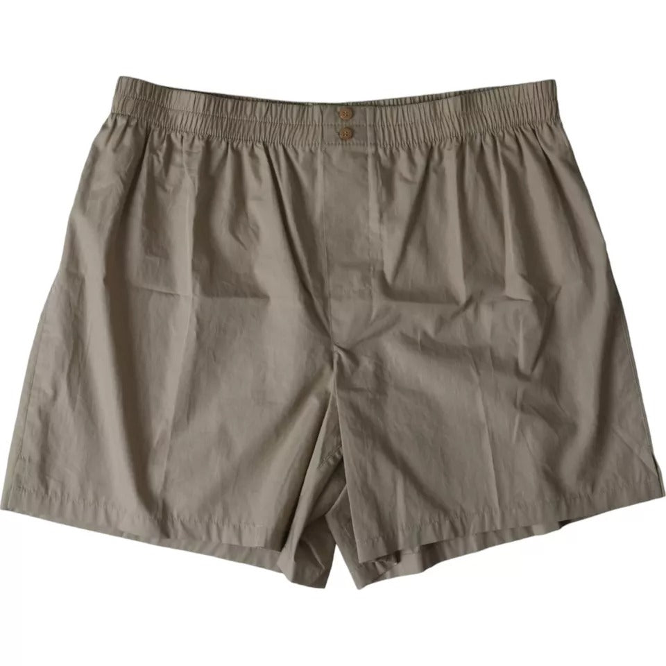 Dolce & Gabbana Brown Cotton Regular Boxer Shorts Underwear