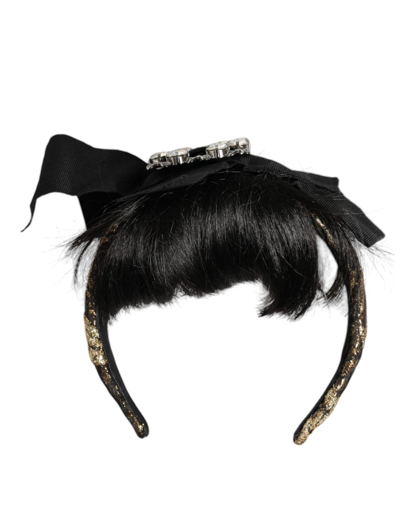 Dolce & Gabbana Black Hair Parrucchiera Crystal Headband Diadem