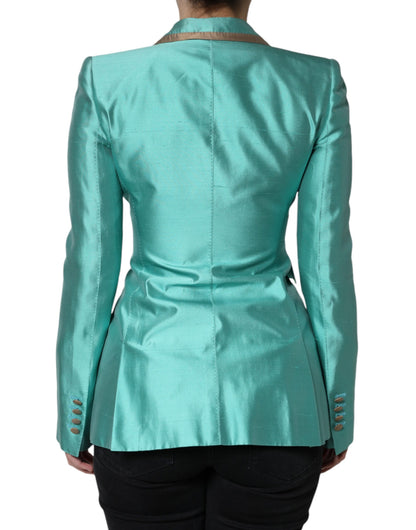 Dolce & Gabbana Metallic Green Single Breasted Blazer Jacket