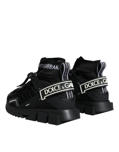 Dolce & Gabbana Black Sorrento Socks Logo Sneakers Shoes