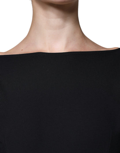 Dolce & Gabbana Black Viscose Cut Out A-line Long Sleeves Mini Dress