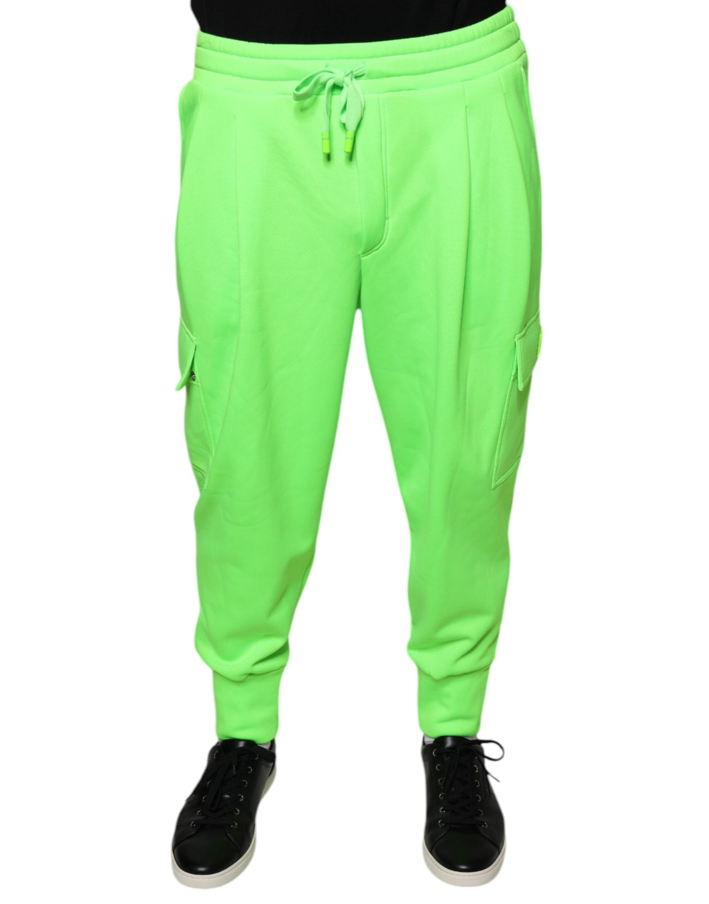 Dolce & Gabbana Neon Green Polyester Cargo Jogger Sweatpants Pants