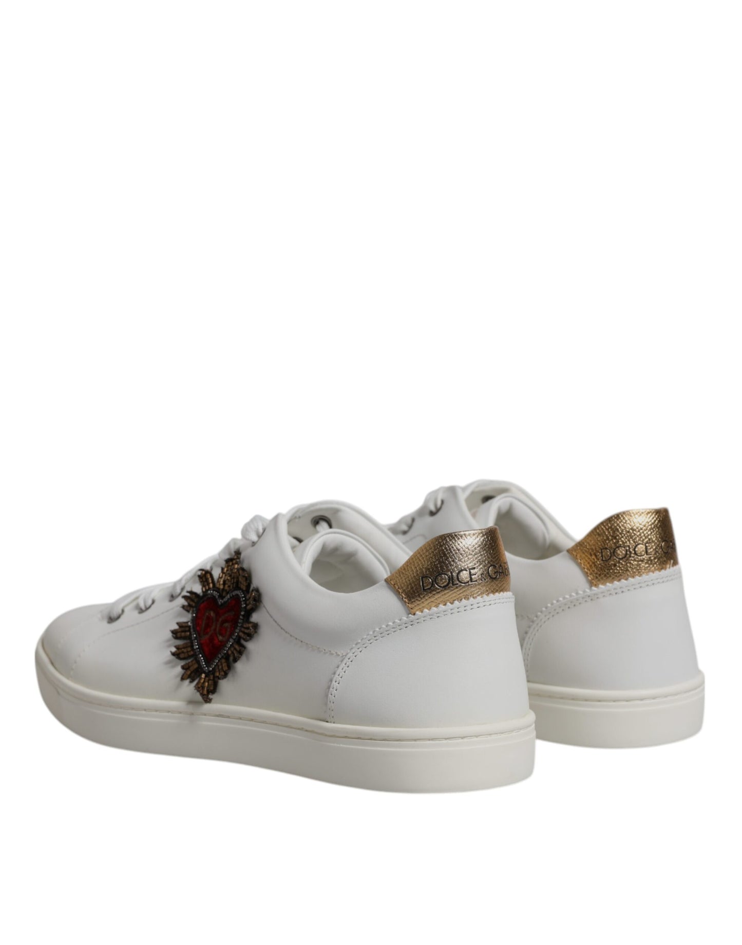 Dolce & Gabbana White London Heart Low Top Sneakers Shoes