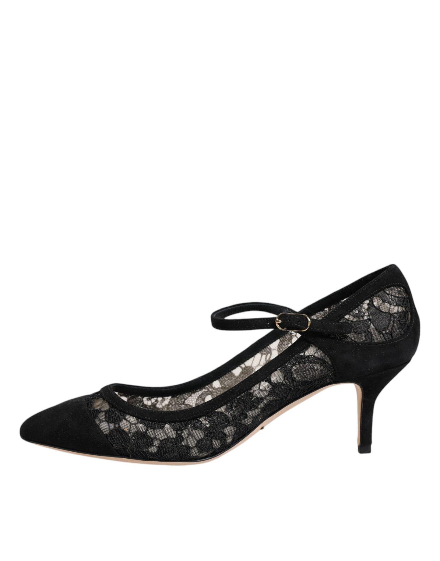 Dolce & Gabbana Black Mary Jane Taormina Lace Pumps Shoes