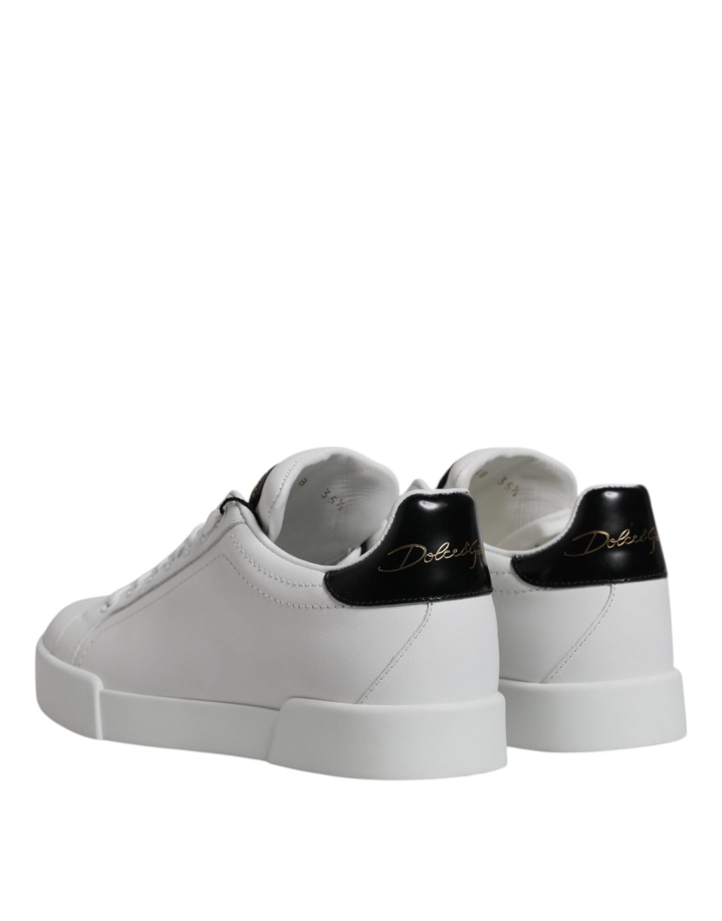 Dolce & Gabbana White Leather Classic Low Top Sneakers Shoes