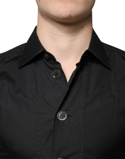 Dolce & Gabbana Black Cotton Formal Long Sleeves Dress Shirt