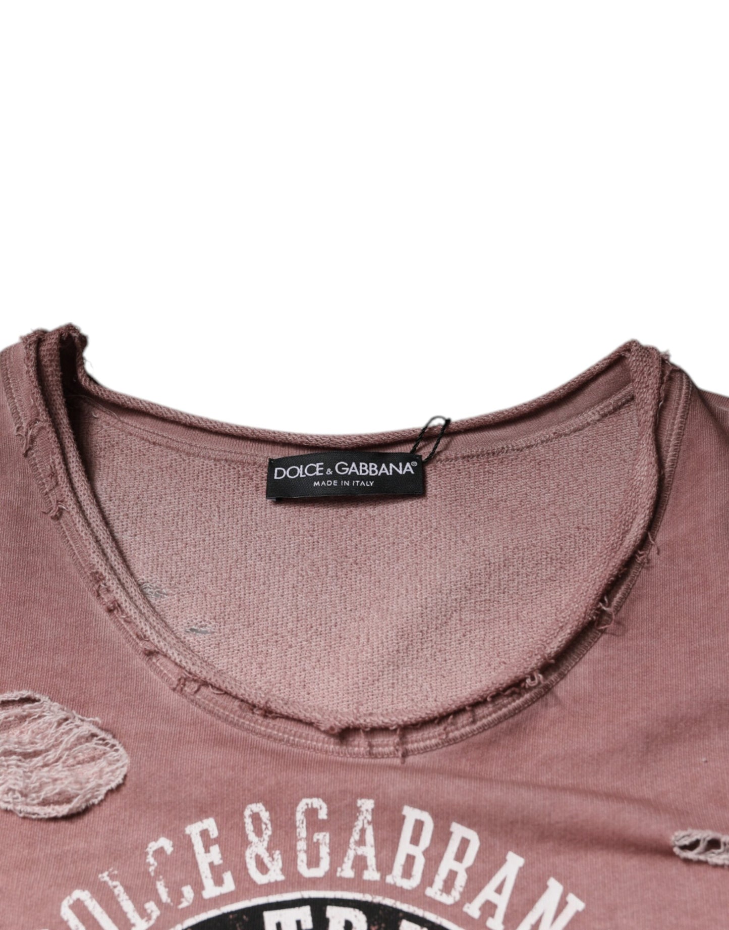 Dolce & Gabbana Brown Cotton Round Neck Sleeveless T-shirt