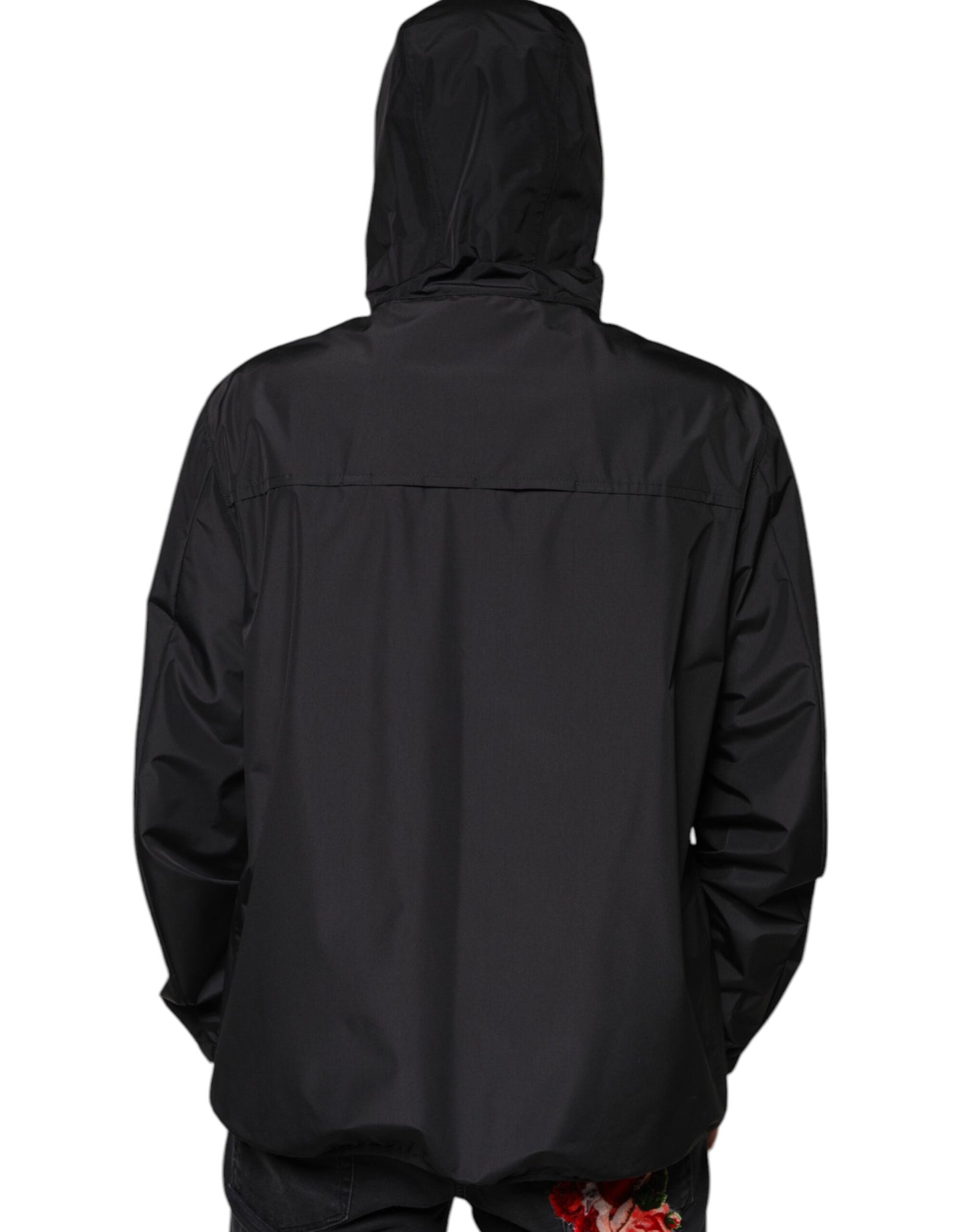 Dolce & Gabbana Black Polyester Hooded Men Full Zip Jacket