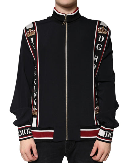 Dolce & Gabbana Black DG King Full Zip Sweatshirt Sweater