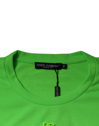 Dolce & Gabbana Green DG Logo Cotton Crew Neck T-shirt