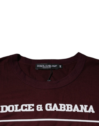 Dolce & Gabbana Dark Red D&G King Of Love Crew Neck T-shirt