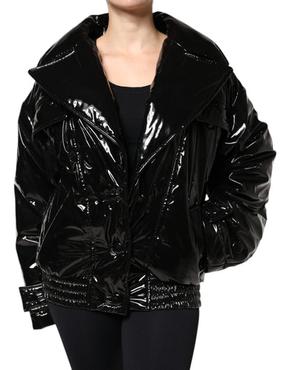 Dolce & Gabbana Black Polyester Button Down Blouson Jacket