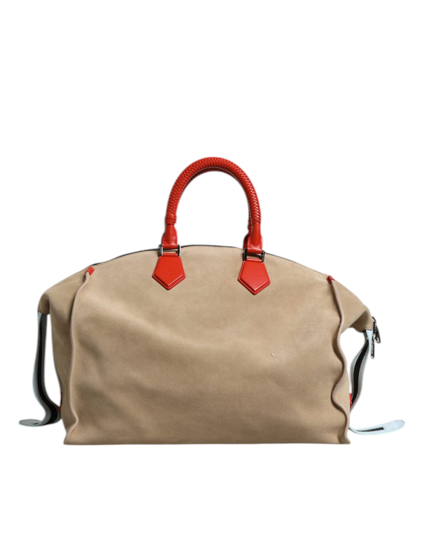 Dolce & Gabbana Beige Suede Leather Top Handle Duffle Bag