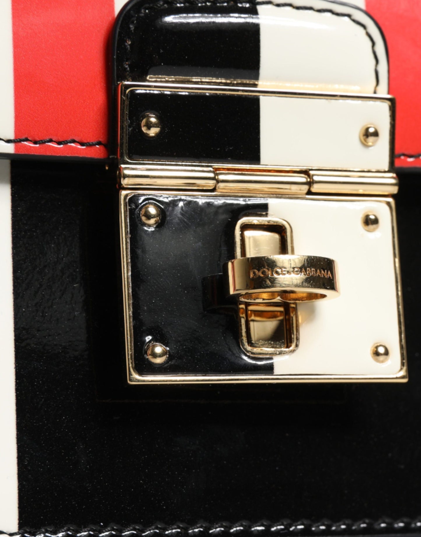 Dolce & Gabbana Multicolor Stripes Leather Crossbody Bag