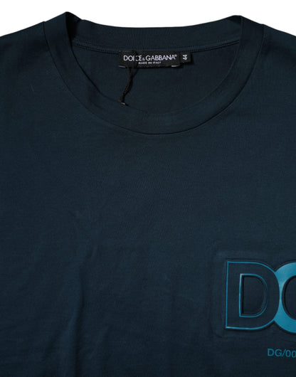 Dolce & Gabbana Blue Logo Crew Neck Short Sleeves T-shirt