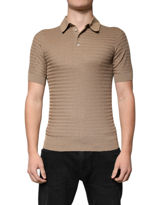 Dolce & Gabbana Brown Collared Short Sleeves Polo T-shirt