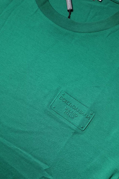 Dolce & Gabbana Green Logo Crew Neck Short Sleeves T-shirt