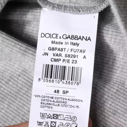 Dolce & Gabbana Gray Cotton Sleeveless Round Neck Tank T-shirt