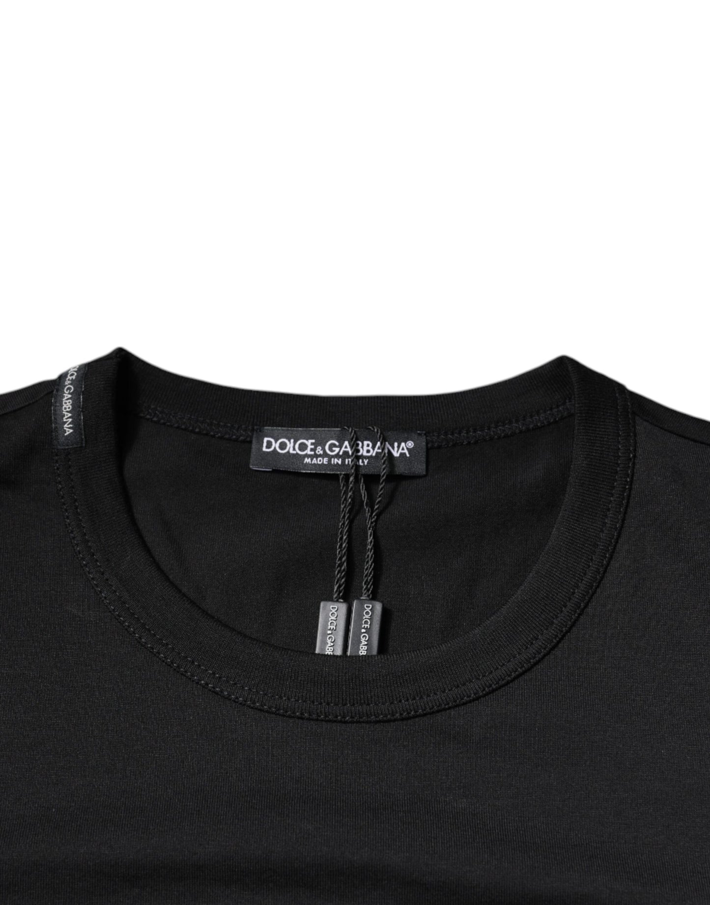 Dolce & Gabbana Black Cotton Crew Neck Short Sleeves T-shirt