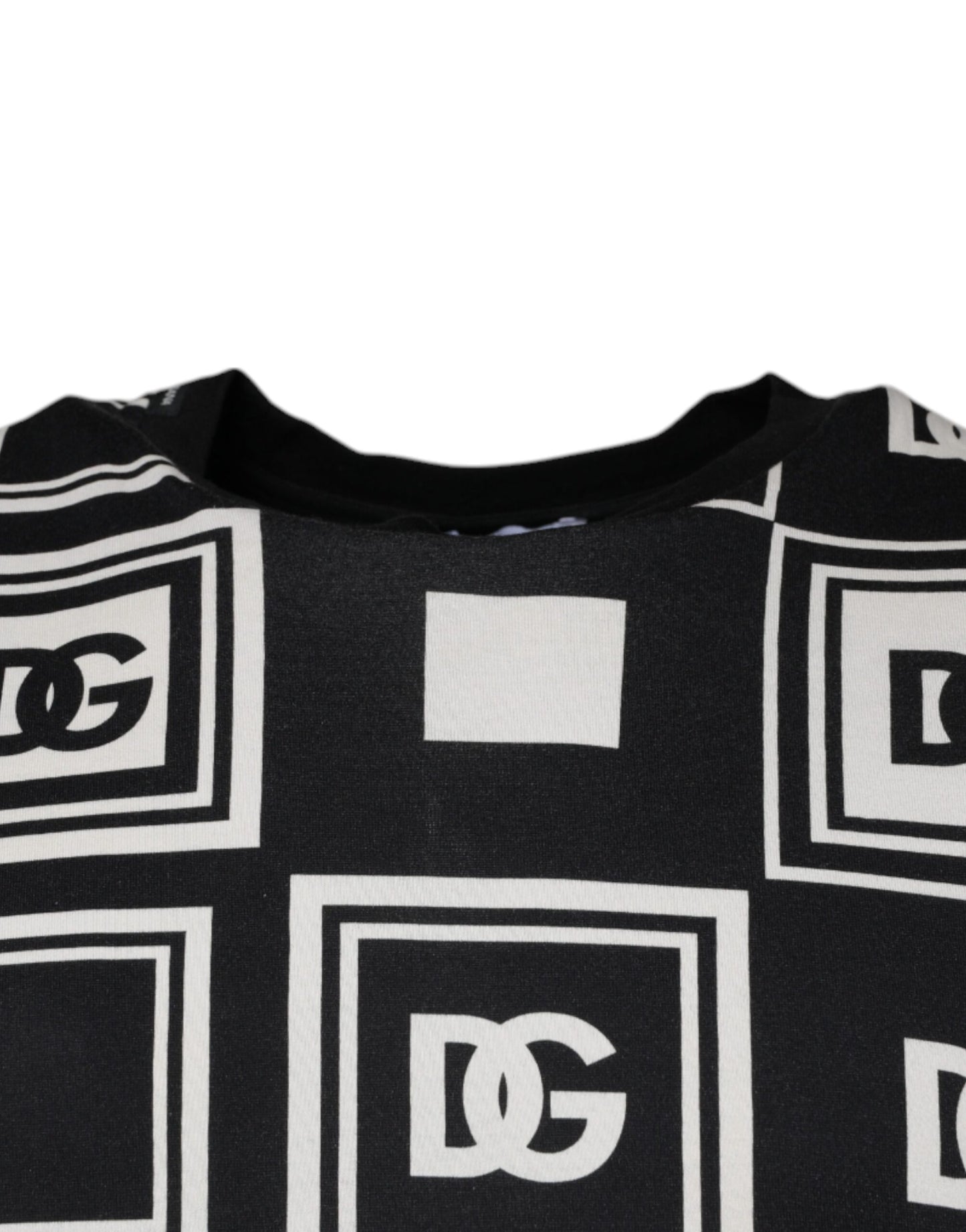 Dolce & Gabbana Black Logo Monogram Cotton Crew Neck T-shirt