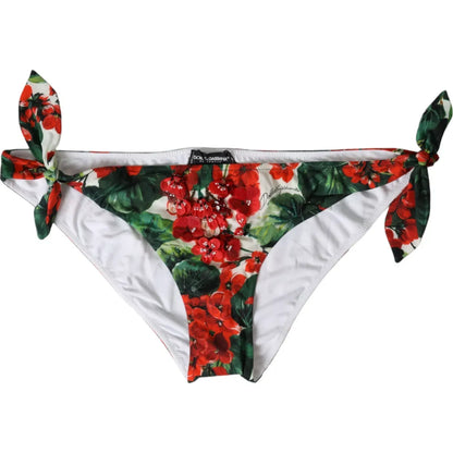 Dolce & Gabbana Multicolor Geranium Swim Bottom Beachwear Bikini