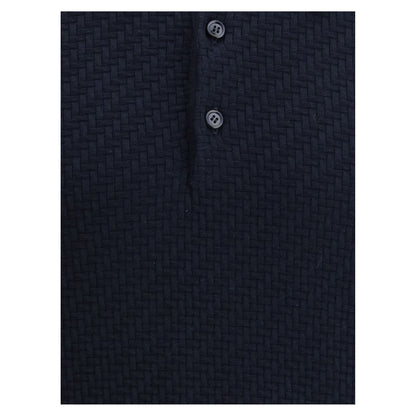 Brioni Polo Shirt with woven pattern.