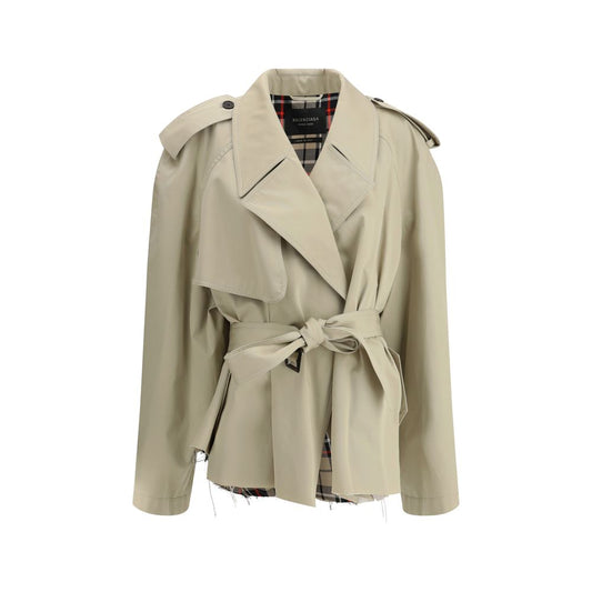 Balenciaga Raw-cut short Trench Coat